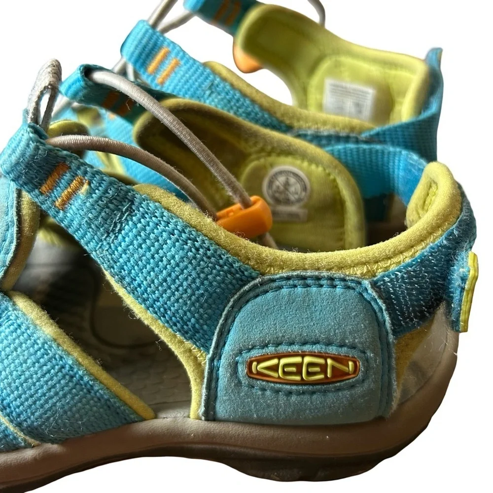 Keen Kids’ Newport Boundless Sandals – Size 2, Blue Atoll/Green